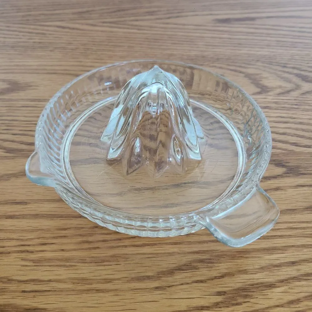 Vintage Federal Clear Depression Glass Orange Lemon Citrus Juicer Reamer Ribbed